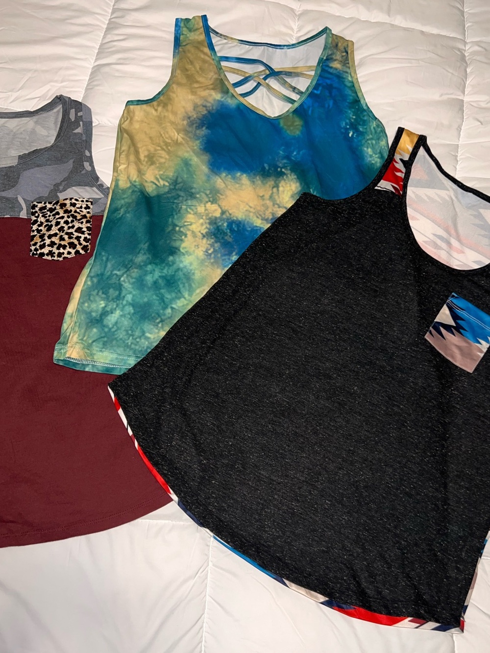 Women’s size M printed tank tops